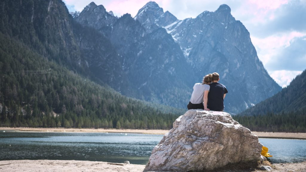 Couple and mountain